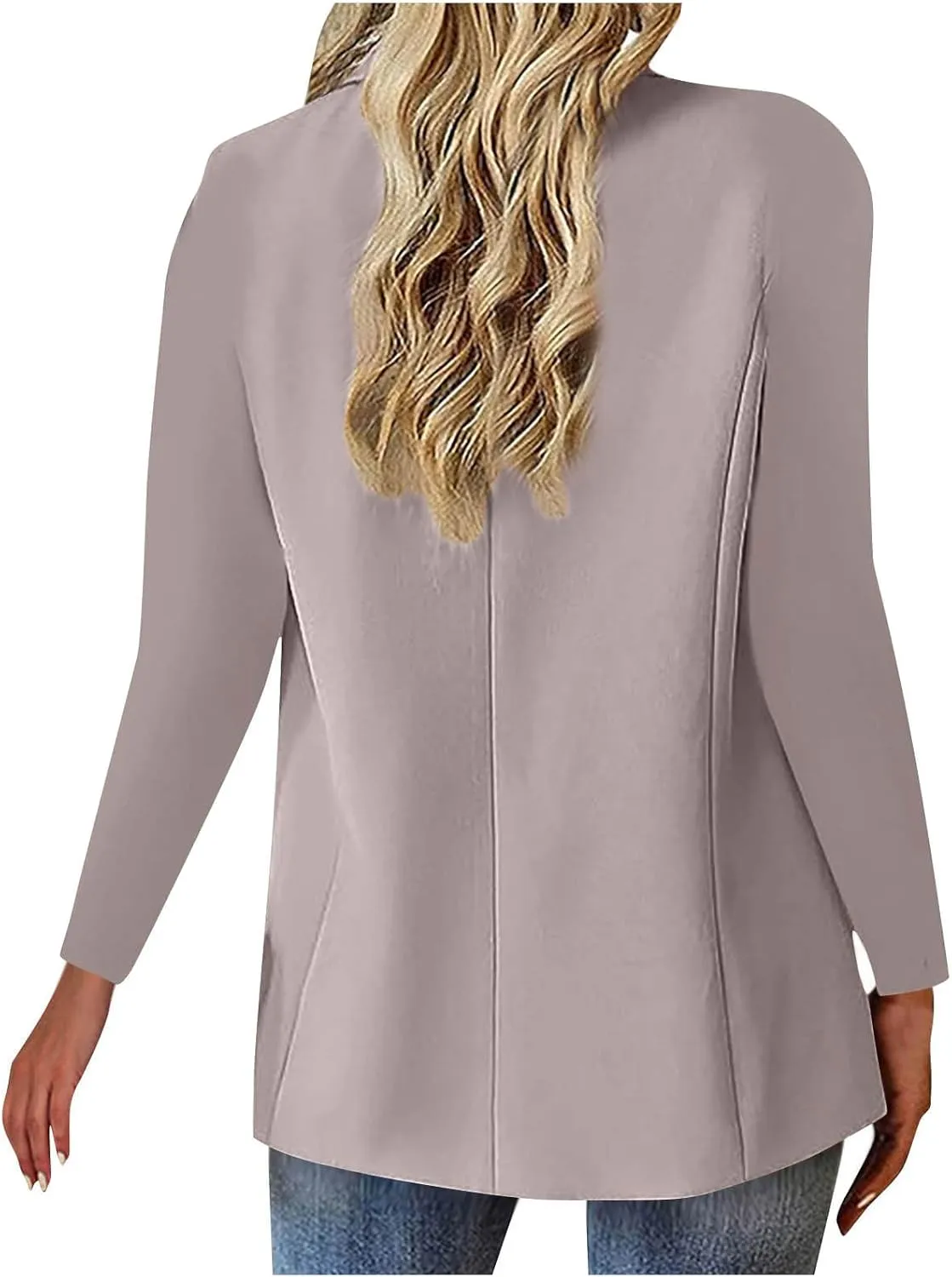 HGps8w Women's Casual Blazers Open Front Long Sleeve Classic Solid Color Work Office Suit Jackets