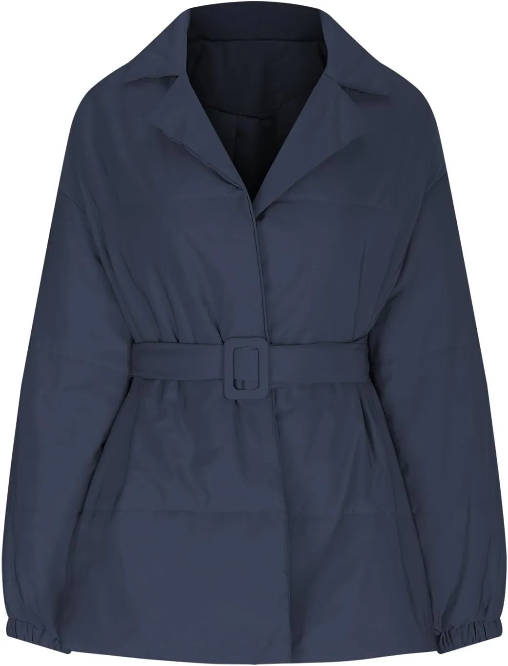 HGps8w Women's Winter Quilted Down Coat with Belt, Oversized Wrap Padded Warm Outerwear Puffer Jackets with Pockets