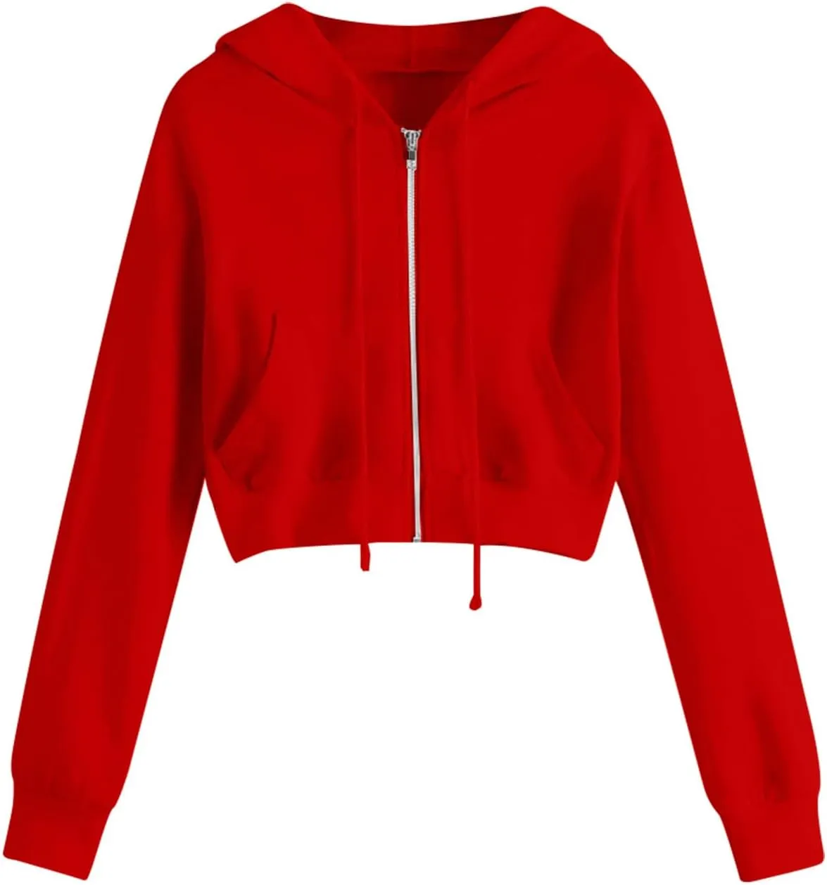 Hoodies for Women White Cropped Zip Up Hoodie Trendy Teen Girls Crop Top Jackets Casual Cute Cropped Hooded Jacket