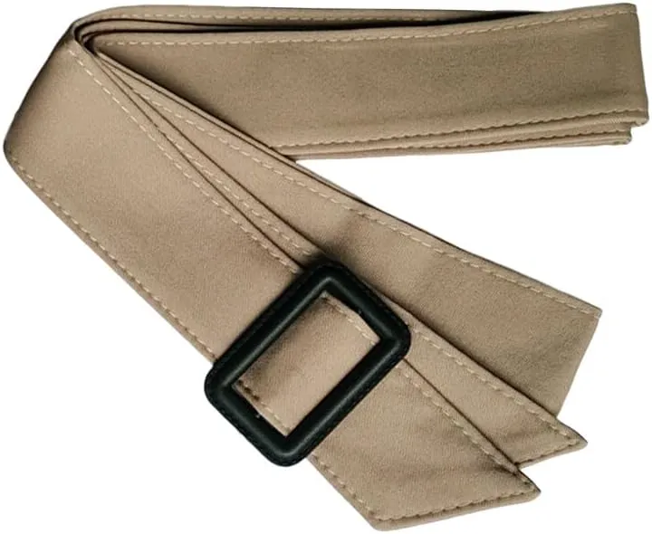 ikasus Women's Adjustable Woven Fabric Cuff Strap Belt for Trench Coat Overcoat Jacket, Black/Light Khaki/Deep Khaki, 38cmx4cm/14.96inx1.57in