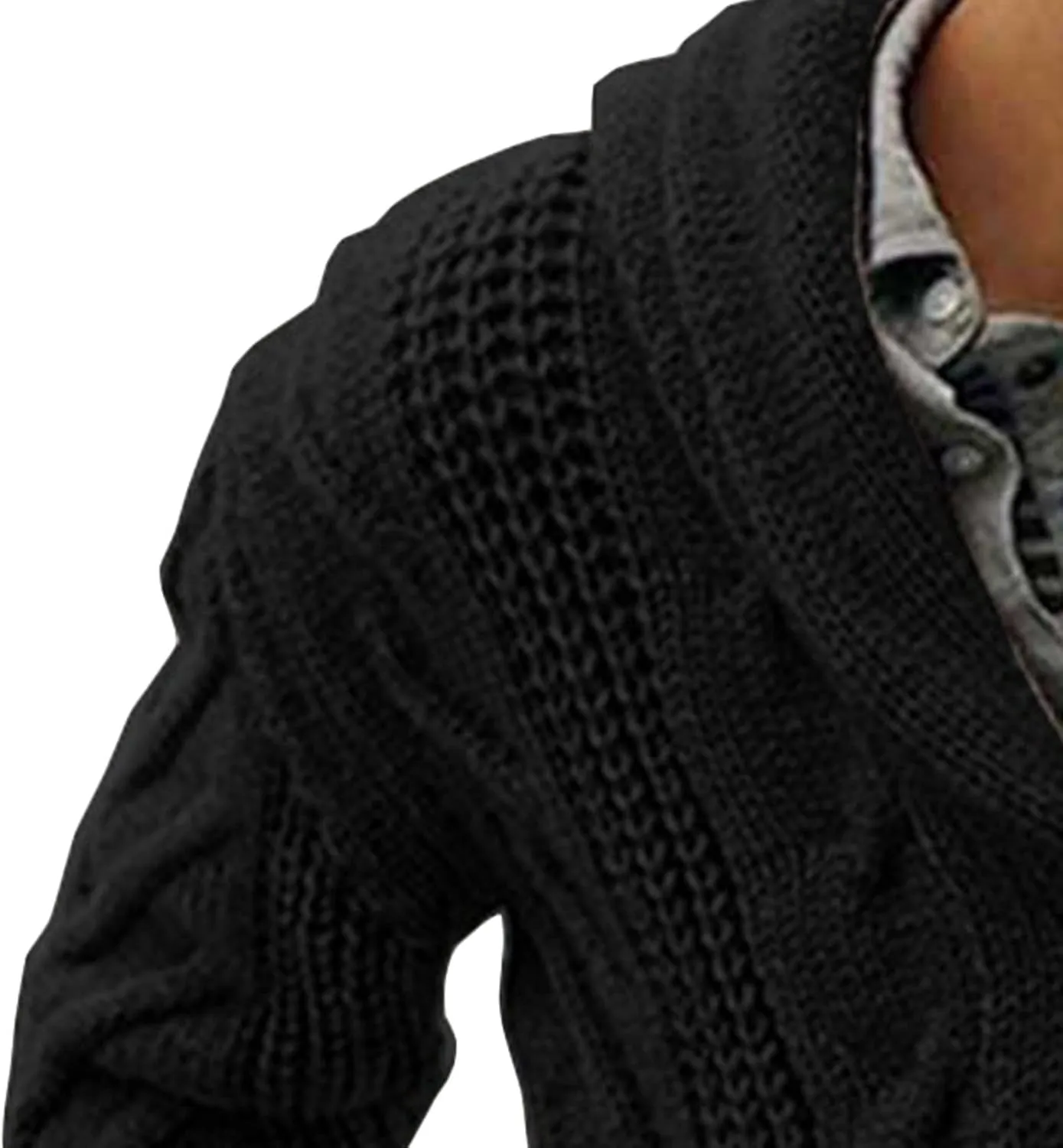 JEsilunmaMY Mens Cable Knit Casual Cardigan Sweaters Button Down Shawl Collar Fall Winter Sweaters Warm Thicken Knitwear