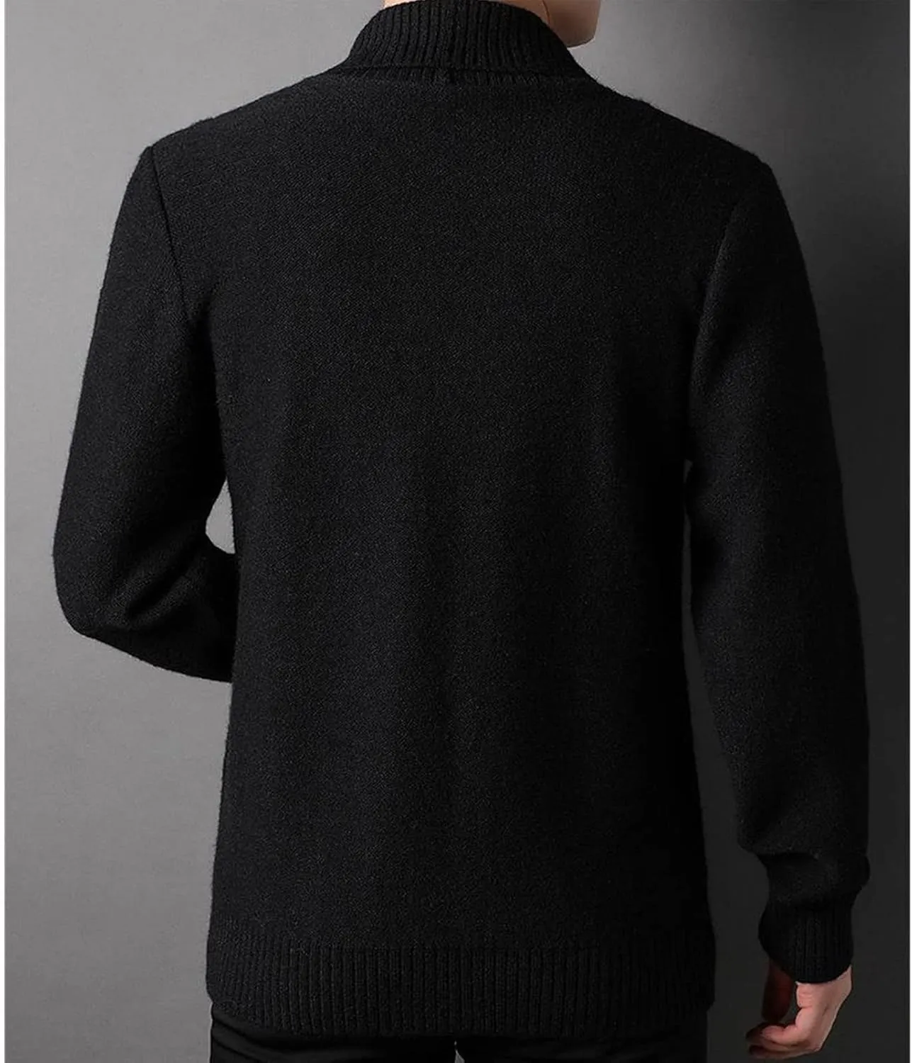 JEsilunmaMY Mens Casual Business Cardigan Sweaters Long Sleeve Shawl Collar Cable Knit Coats Button Down Loose Knitwear