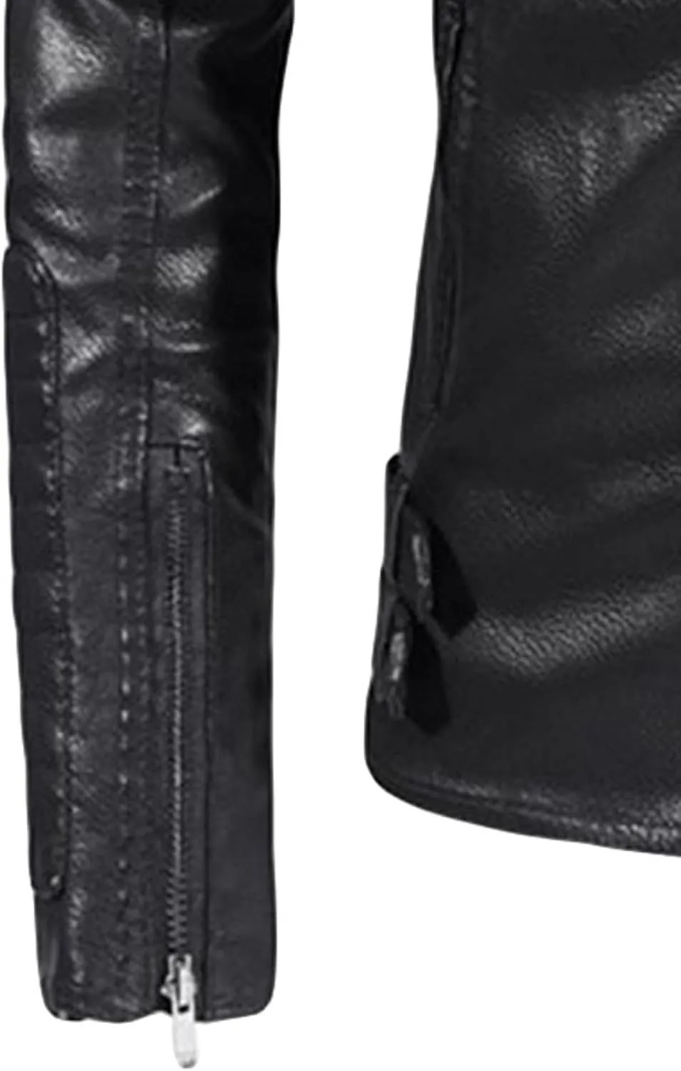 JEsilunmaMY Men's Notch Collar Moto Biker Coat Slim Fit Motorcycle PU Leather Jacket Fall Winter Casual Windproof Outwear