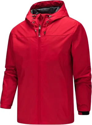 JEsilunmaMY Men's Outdoor Hooded Windbreaker Zip Up Casual Waterproof Hoodie Raincoat Lightweight Mountain Hiking Jacket