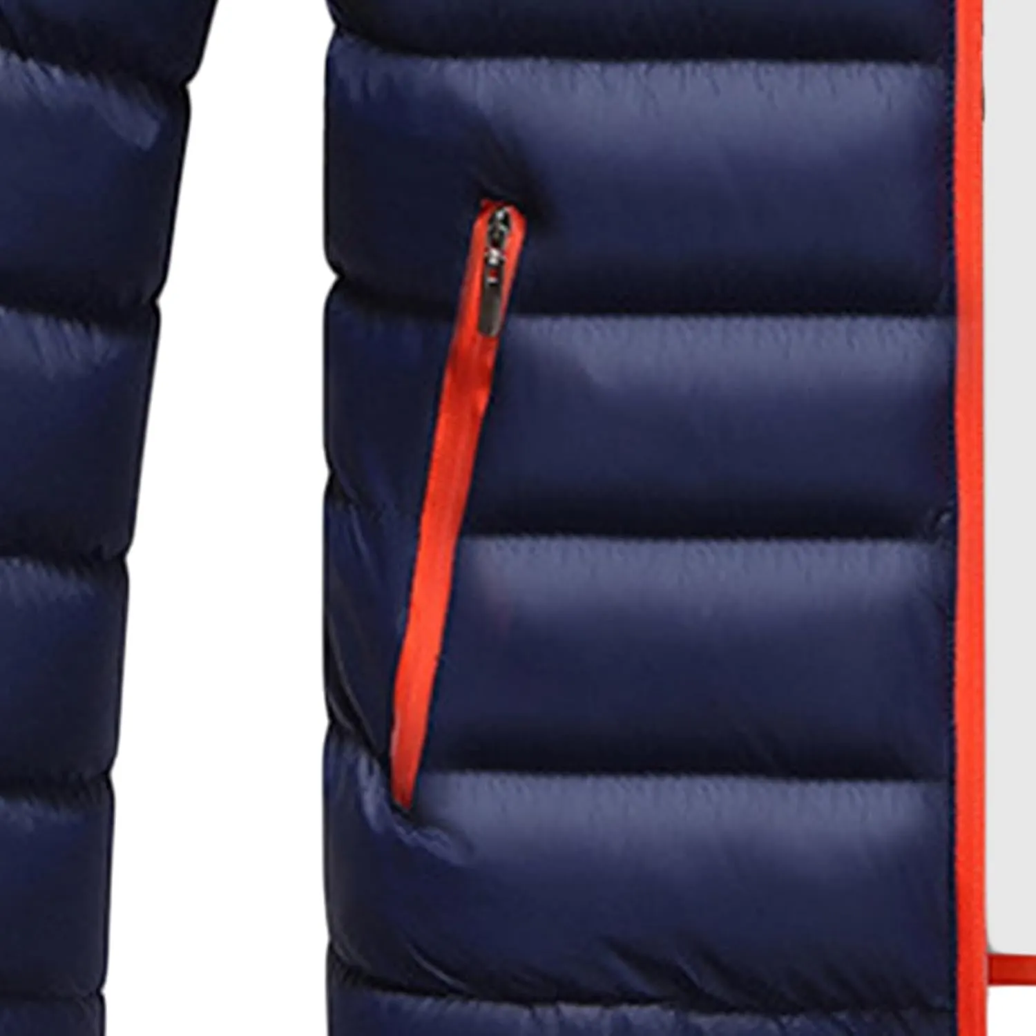 JEsilunmaMY Slim Winter Down Jacket for Men Full Zip Stand Collar Warm Puffer Coats Solid Color Windproof Padded Outwear