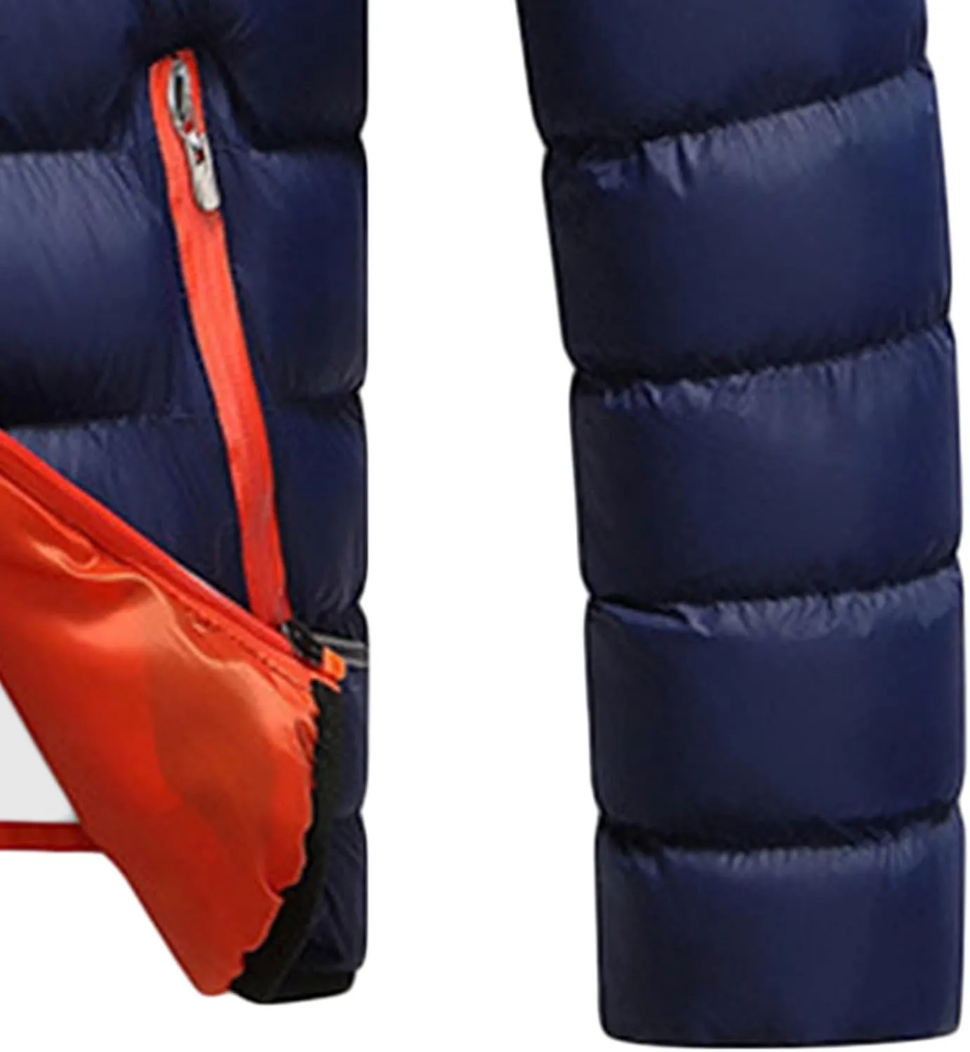 JEsilunmaMY Slim Winter Down Jacket for Men Full Zip Stand Collar Warm Puffer Coats Solid Color Windproof Padded Outwear