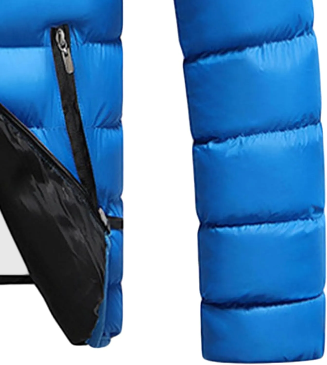 JEsilunmaMY Slim Winter Down Jacket for Men Full Zip Stand Collar Warm Puffer Coats Solid Color Windproof Padded Outwear
