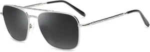 JIM HALO Retro Square Aviator Sunglasses Premium Glass Lens Flat Metal Eyewear Men Women