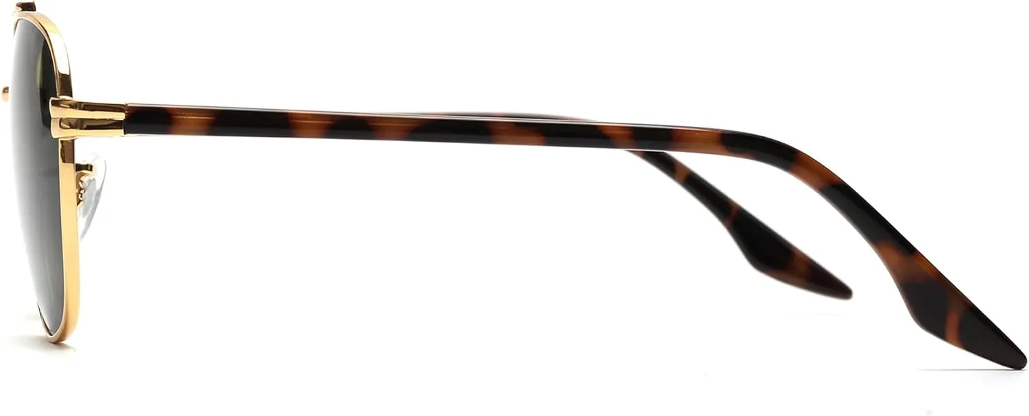 JIM HALO Retro Square Aviator Sunglasses Premium Glass Lens Flat Metal Eyewear Men Women