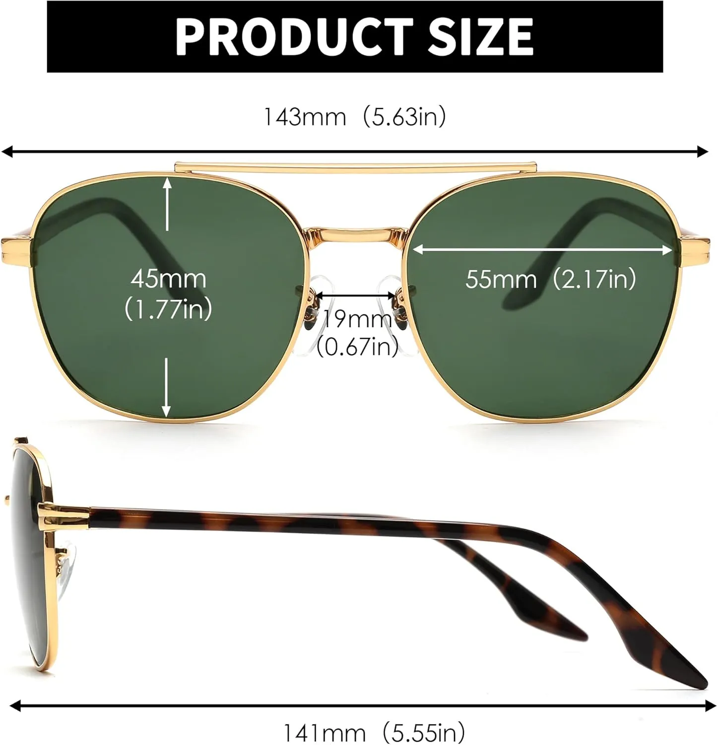 JIM HALO Retro Square Aviator Sunglasses Premium Glass Lens Flat Metal Eyewear Men Women
