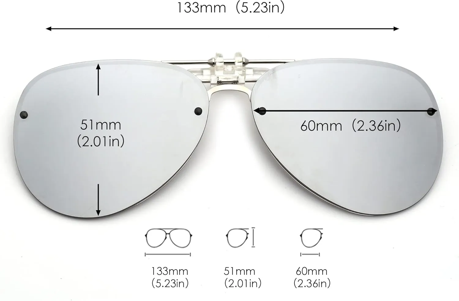 JM Retro Clip on Aviator Sunglasses, Polarized Flip up Over Prescription Glasses Men Women