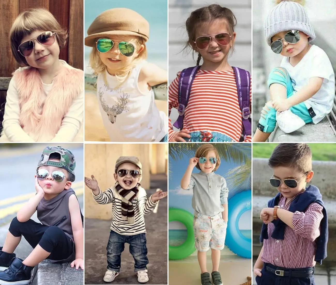JOVAKIT Kids Small Polarized Aviator Sunglasses for Girls and Boys Age 4-16