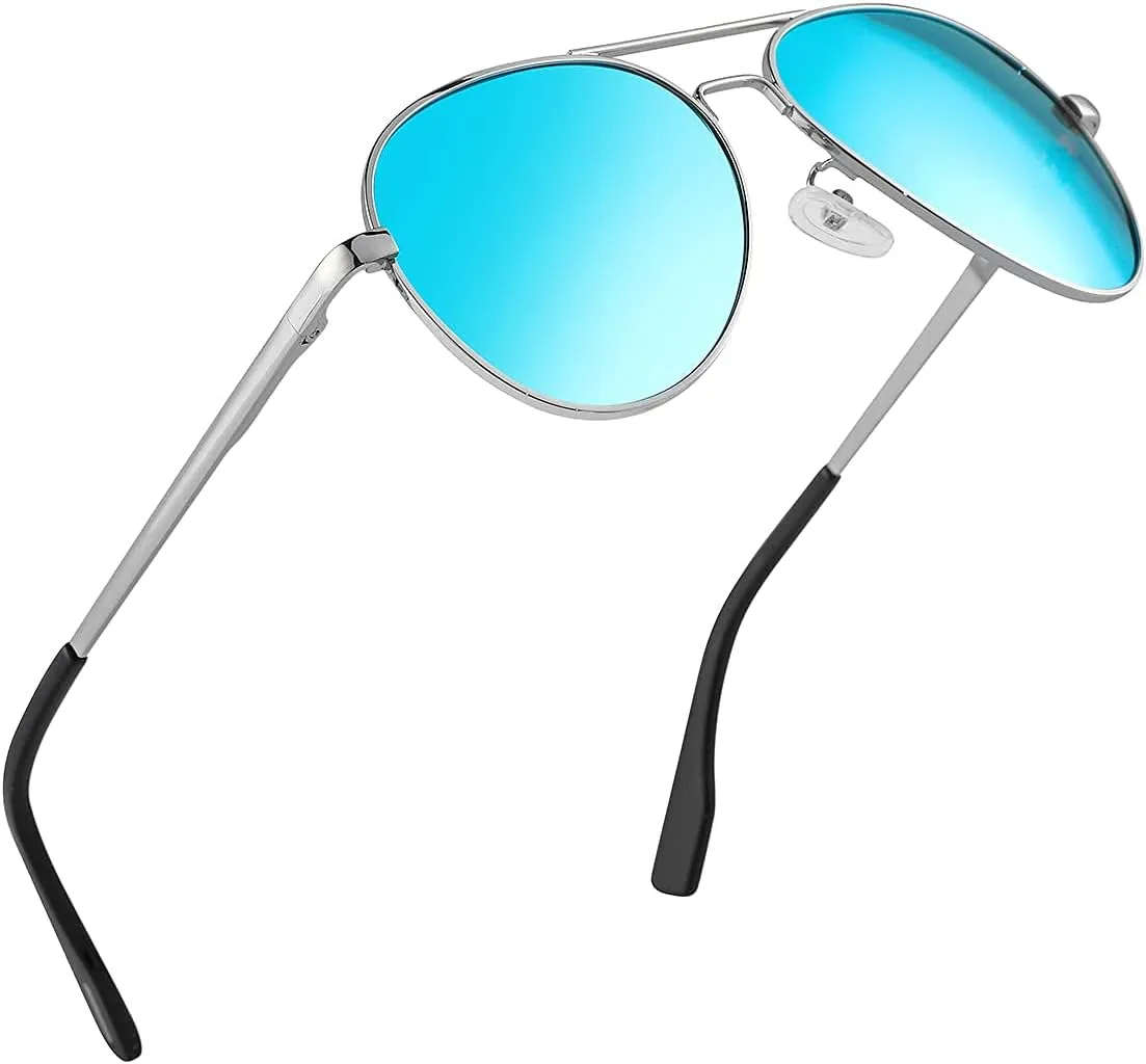 JOVAKIT Kids Small Polarized Aviator Sunglasses for Girls and Boys Age 4-16