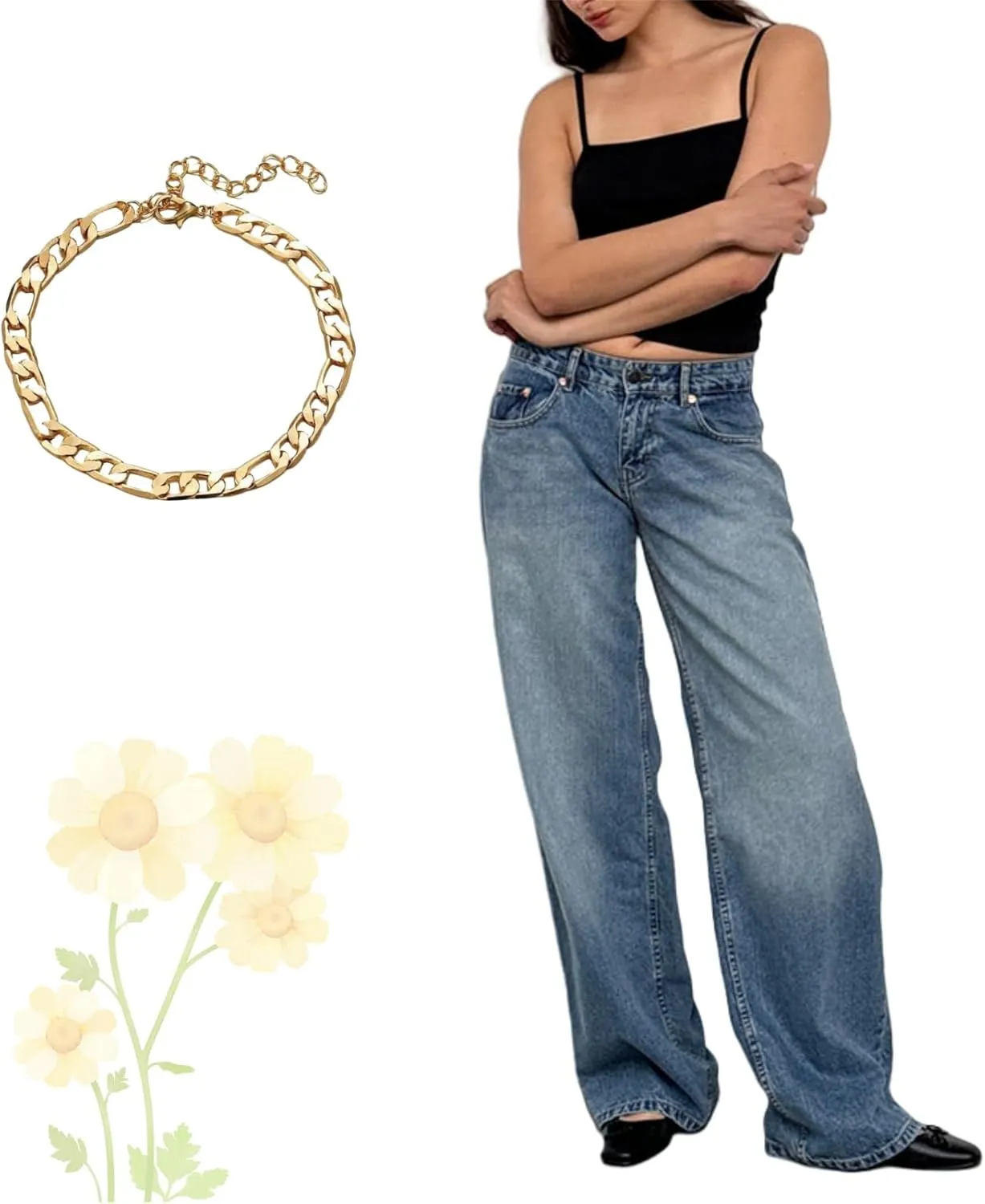 Katchme Jeans, Katchme Womens Minimalist Jeans, Women's High Waisted Straight Leg Stretchy Loose Wide Leg Jean Pants