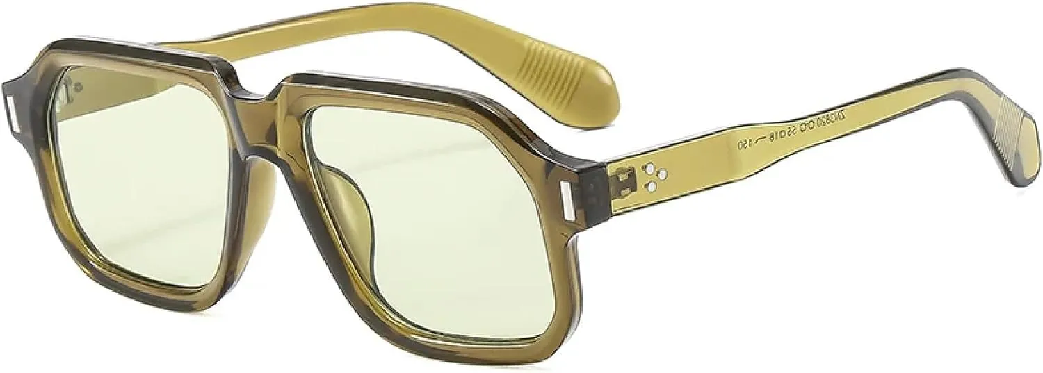 Large Frame Rectangular Sunglasses for Women Fashion Minimalist Style Uv400