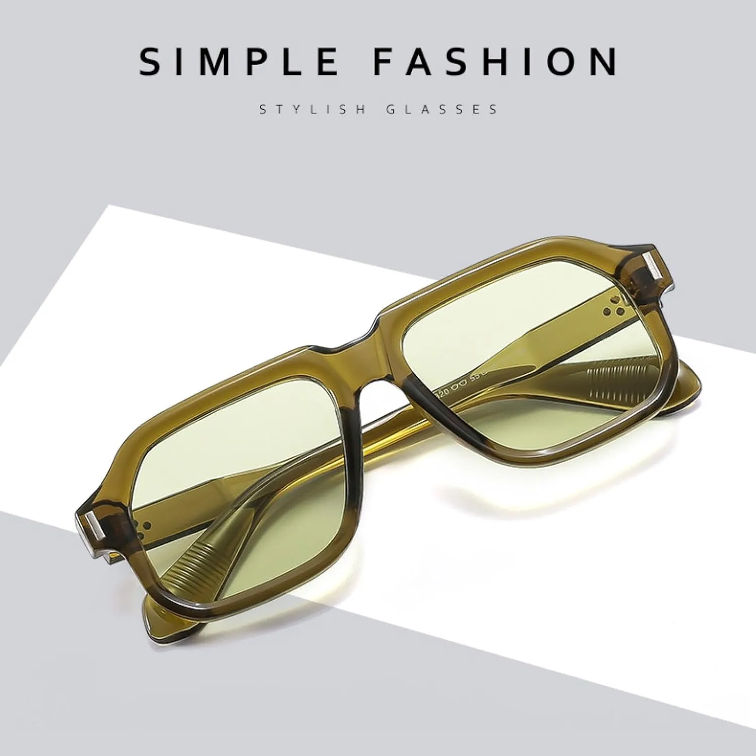 Large Frame Rectangular Sunglasses for Women Fashion Minimalist Style Uv400
