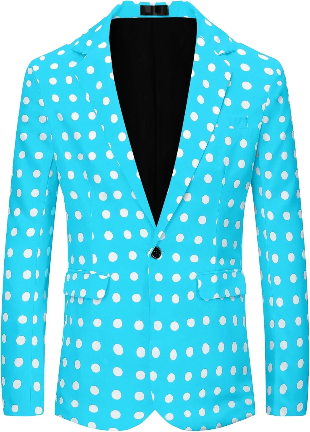 Lars Amadeus Polka Dots Blazers for Men's Classic Slim Fit One Button Business Sport Coats