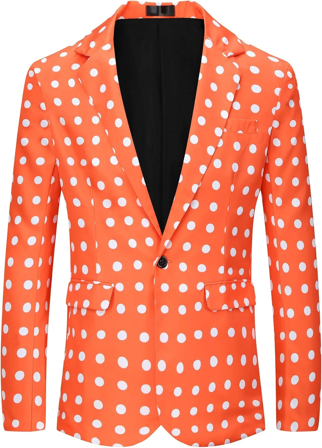 Lars Amadeus Polka Dots Blazers for Men's Classic Slim Fit One Button Business Sport Coats