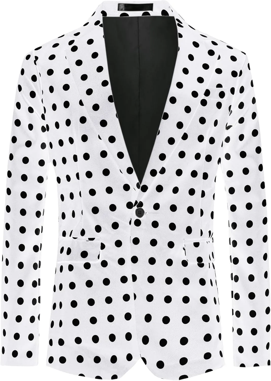 Lars Amadeus Polka Dots Blazers for Men's Classic Slim Fit One Button Business Sport Coats