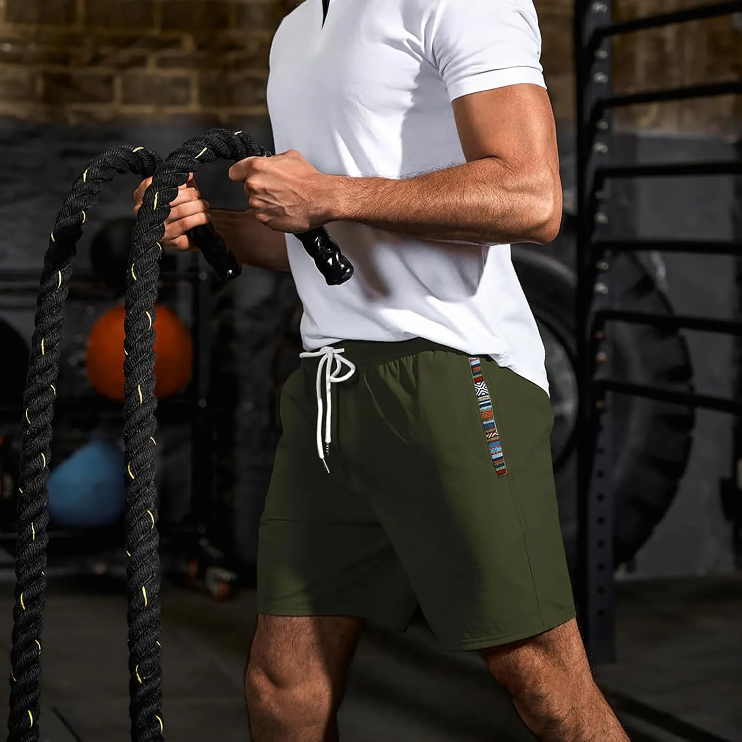 Lastesso Running Shorts Men Casual Lounge Workout Shorts Gym Workout Shorts Fitted 5 Inch Inseam Hiking Shorts with Pocket