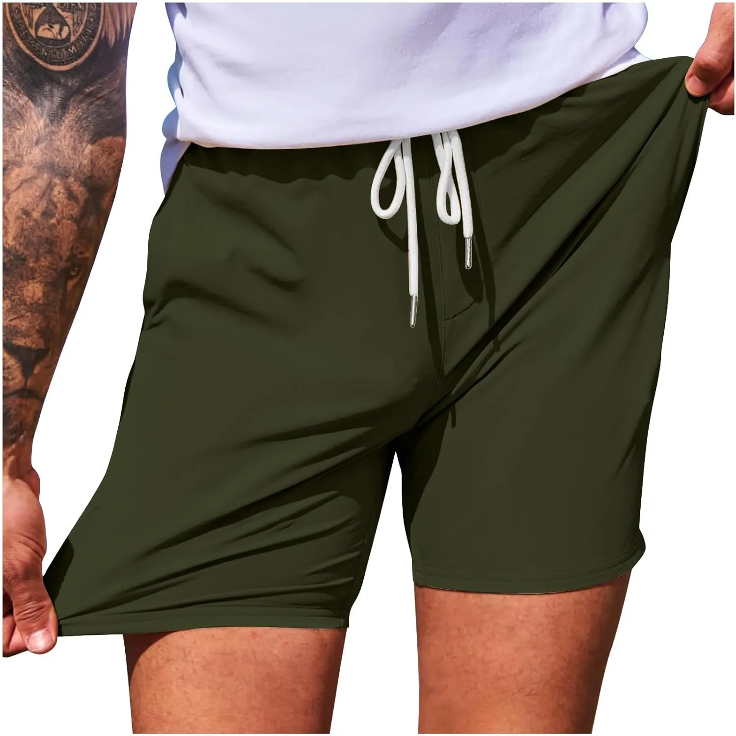 Lastesso Running Shorts Men Casual Lounge Workout Shorts Gym Workout Shorts Fitted 5 Inch Inseam Hiking Shorts with Pocket