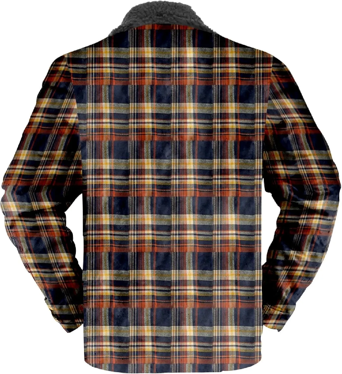 LCMTWX Men's Flannel Jackets Plaid Pocket Hooded Padded Loose Shirt Top Jacket Coats Lined Hooded Plaid Shirt Jacket Fleece