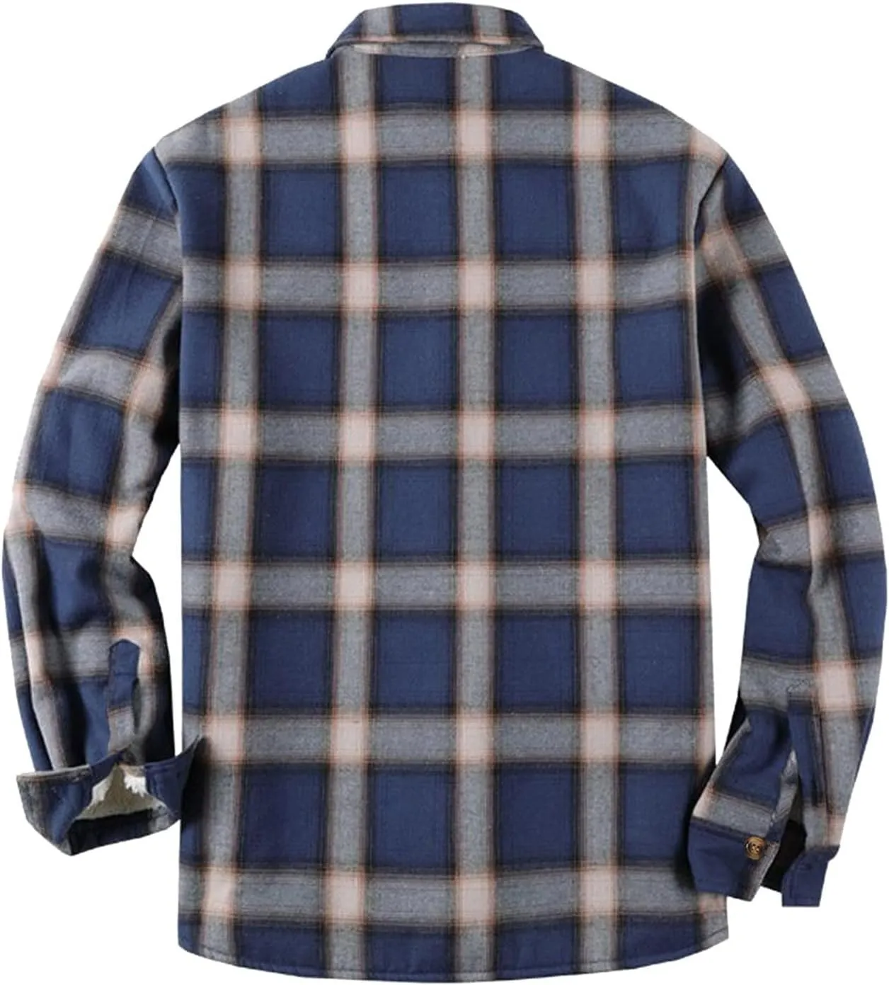 LCMTWX Men's Flannel Jackets Plaid Pocket Hooded Padded Loose Shirt Top Jacket Coats Lined Hooded Plaid Shirt Jacket Fleece