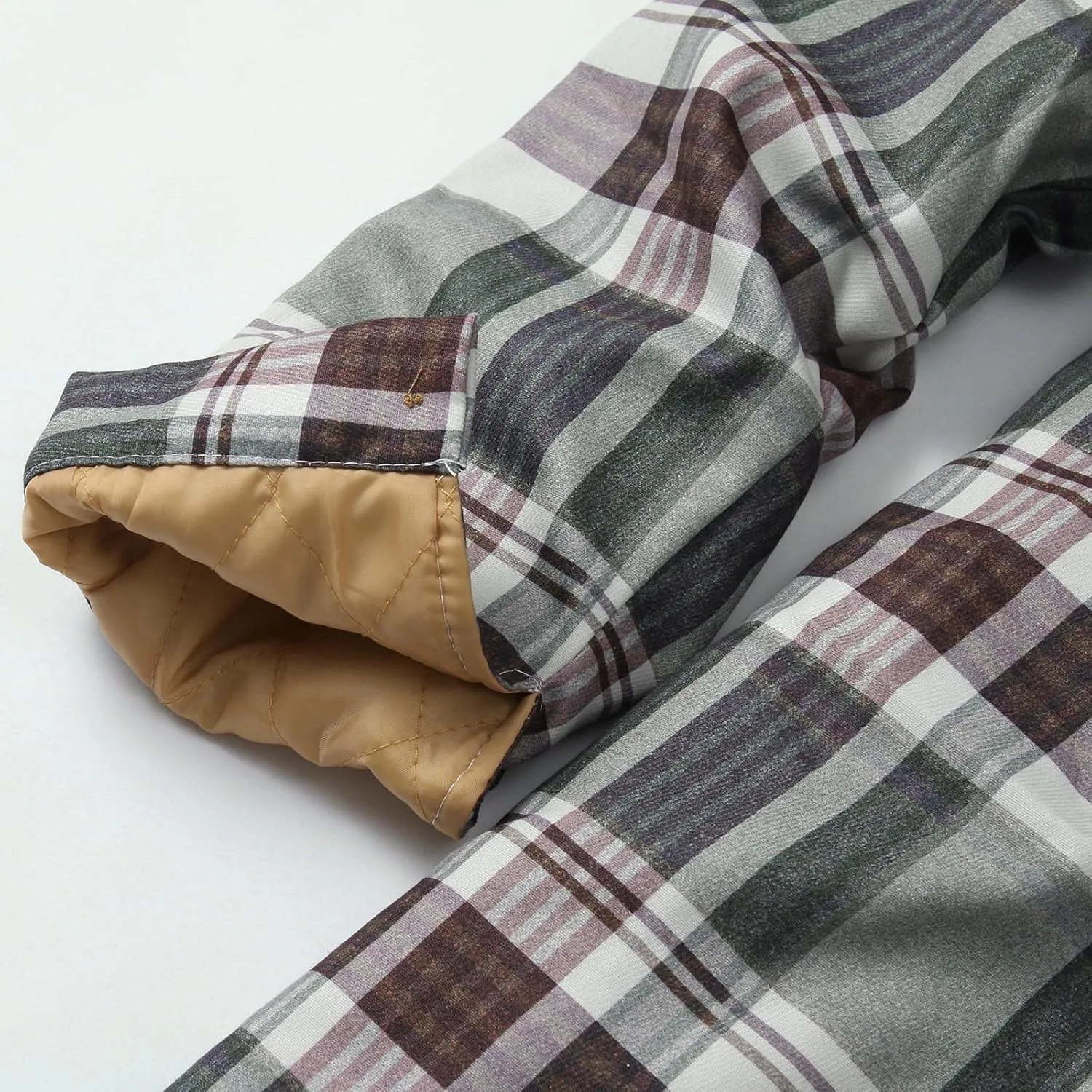 LCMTWX Men's Plaid Hooded Shirts Plaid Print Hooded Zipper Pocket Long Sleeve Shirt Patchwork Jacket Lightweight Shirt