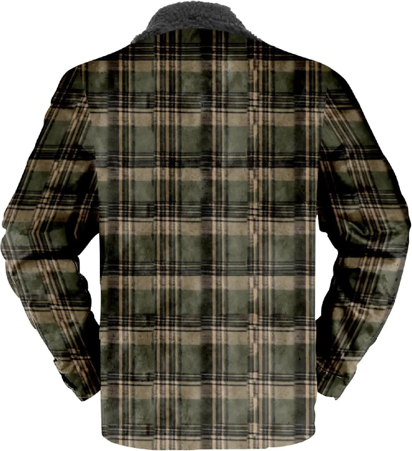 LCMTWX Men's Plaid Hooded Shirts Plaid Print Lapel Button Down Pocket Long Sleeve Shirt Patchwork Jacket Thickened ​Coat