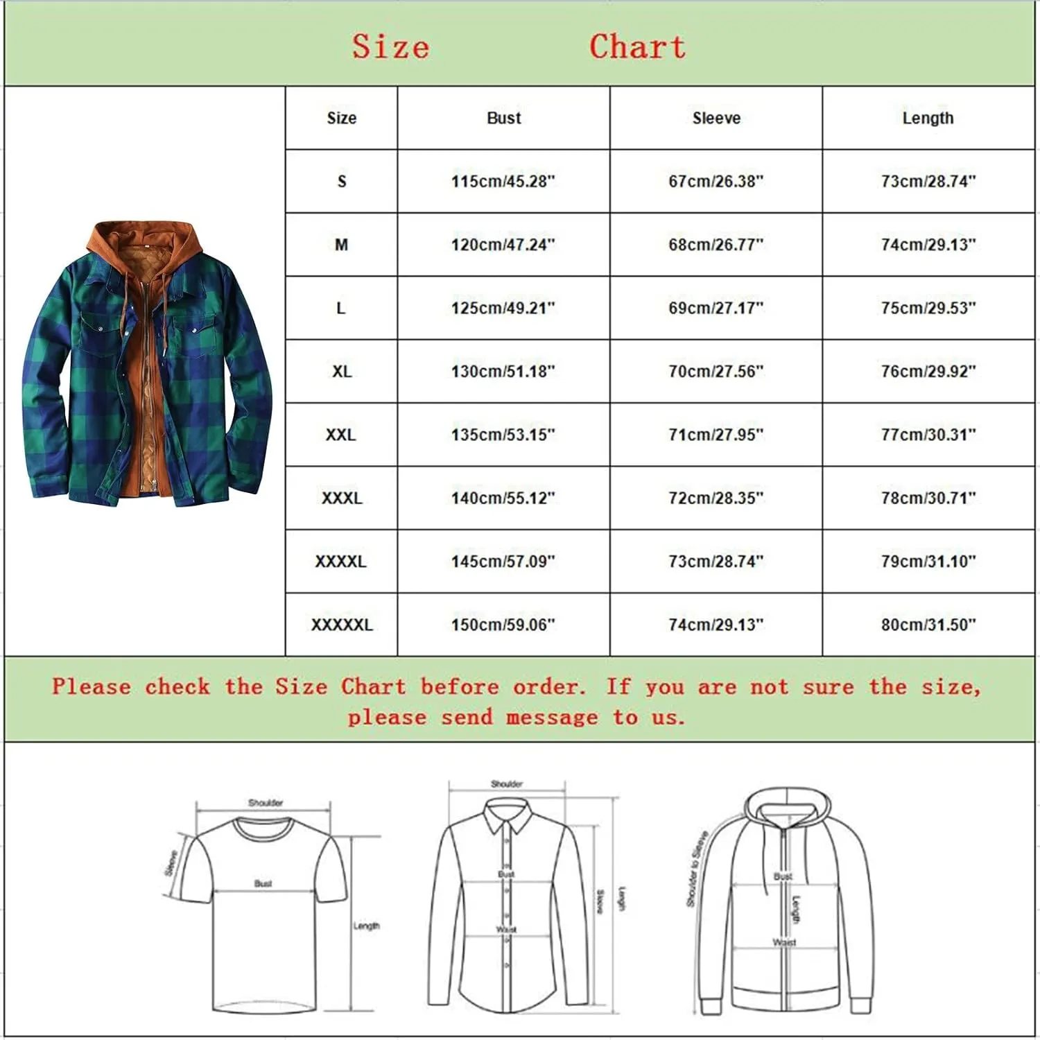 LCMTWX Men's Plaid Hooded Shirts Plaid Print Lapel Button Down Pocket Long Sleeve Shirt Patchwork Jacket Thickened ​Coat