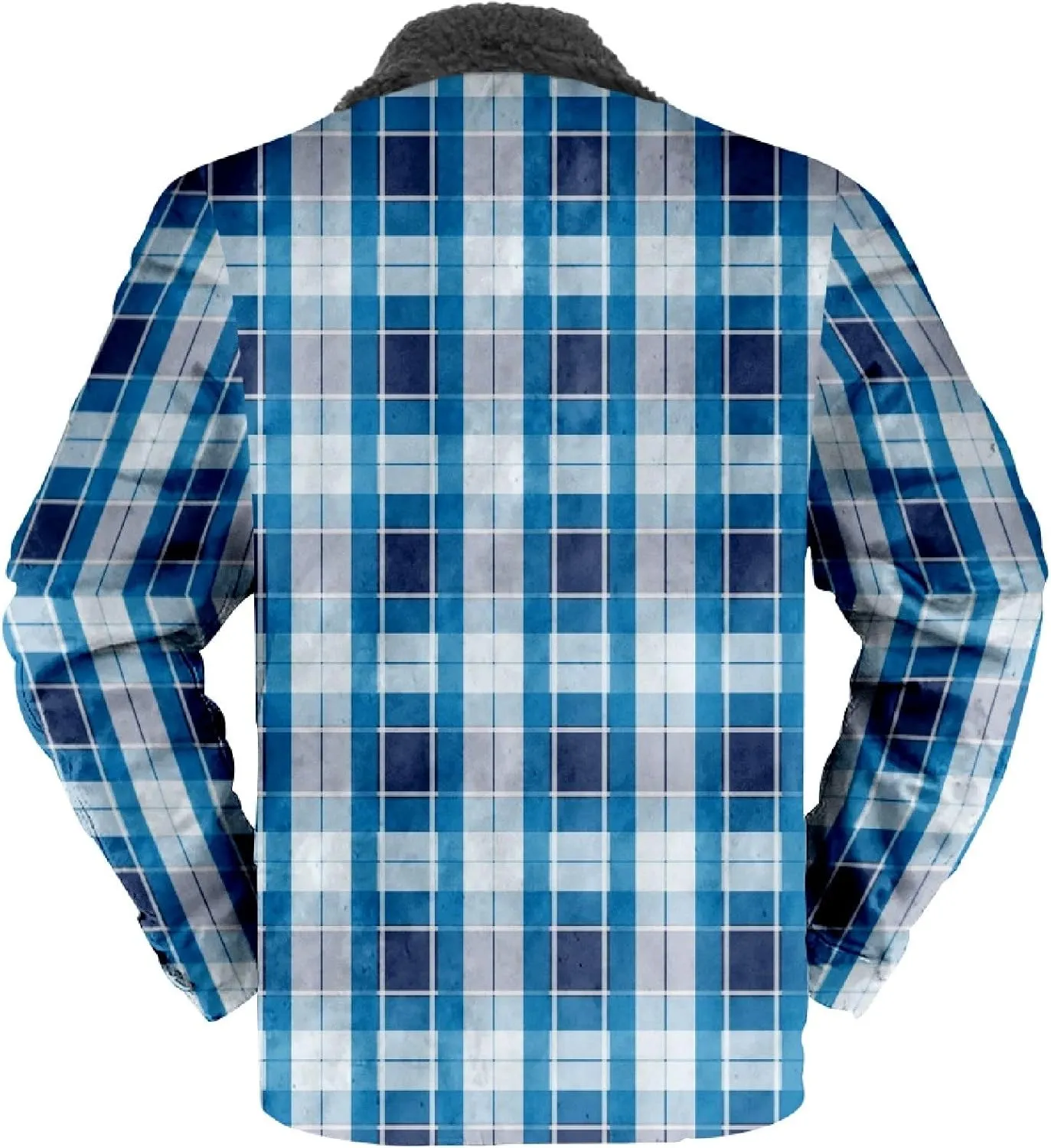LCMTWX Men's Plaid Hooded Shirts Plaid Print Lapel Button Down Pocket Long Sleeve Shirt Patchwork Jacket Thickened ​Coat