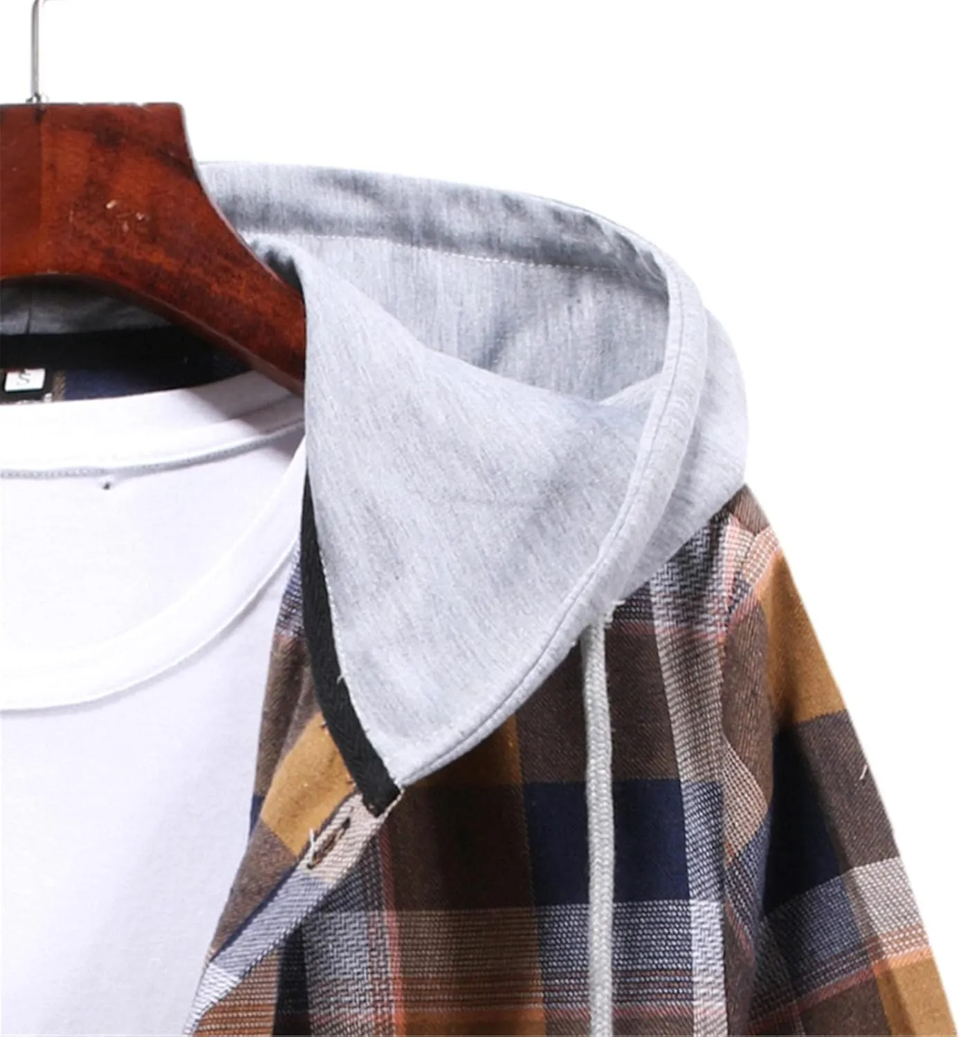 LCMTWX Mens Plaid Jacket Winter Plaid Lapel Pocket Loose Coat Jacket Woolen Coat Top Blouse Fleece Button Down Jackets