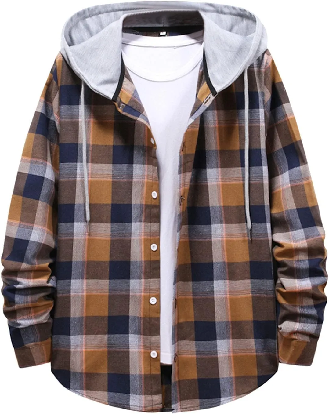 LCMTWX Mens Plaid Jacket Winter Plaid Lapel Pocket Loose Coat Jacket Woolen Coat Top Blouse Fleece Button Down Jackets