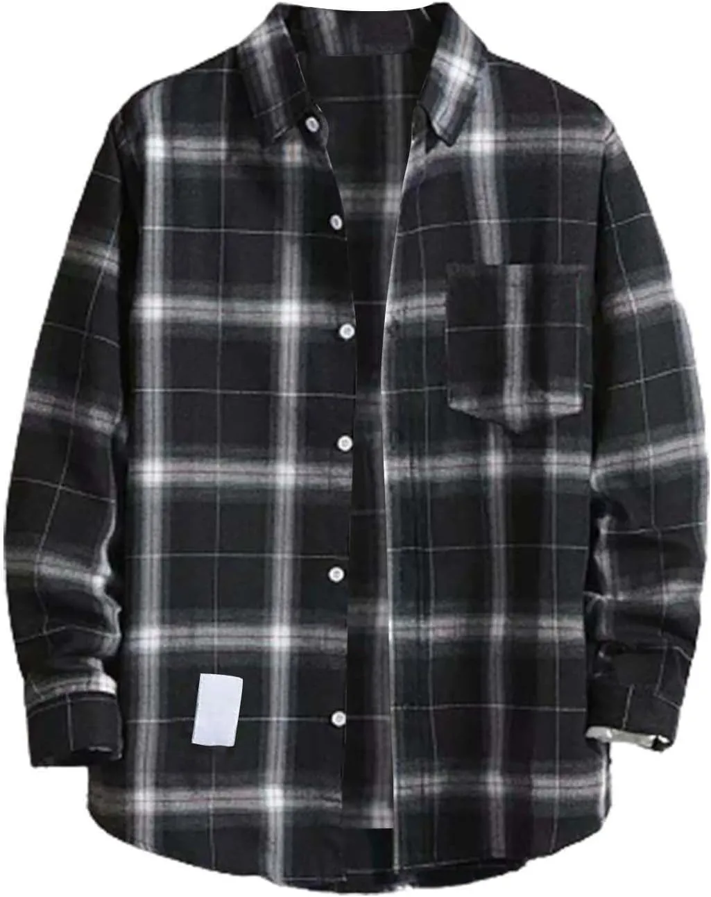 LCMTWX Mens Plaid Jacket Winter Plaid Lapel Pocket Loose Coat Jacket Woolen Coat Top Blouse Fleece Button Down Jackets