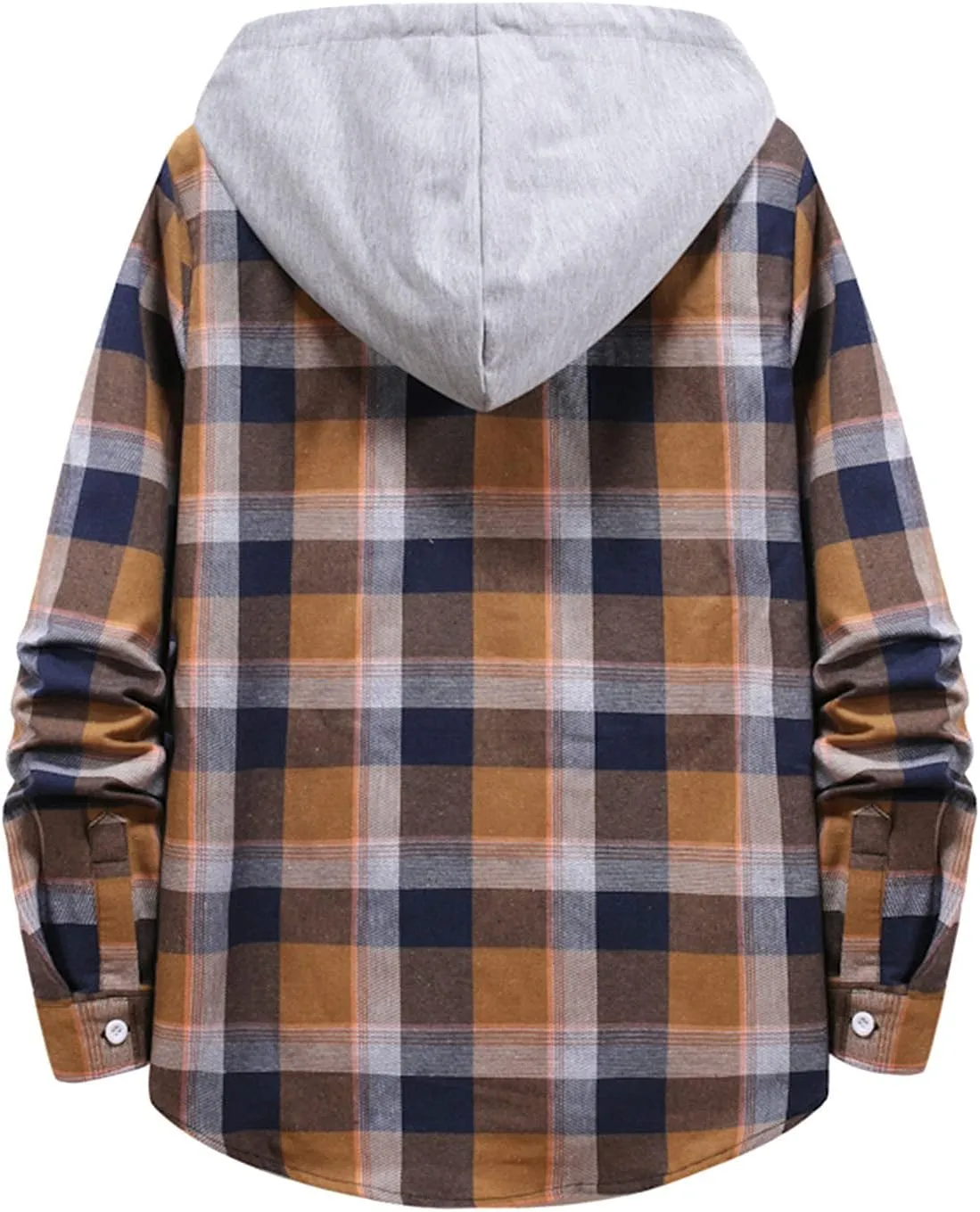 LCMTWX Mens Plaid Jacket Winter Plaid Lapel Pocket Loose Coat Jacket Woolen Coat Top Blouse Fleece Button Down Jackets