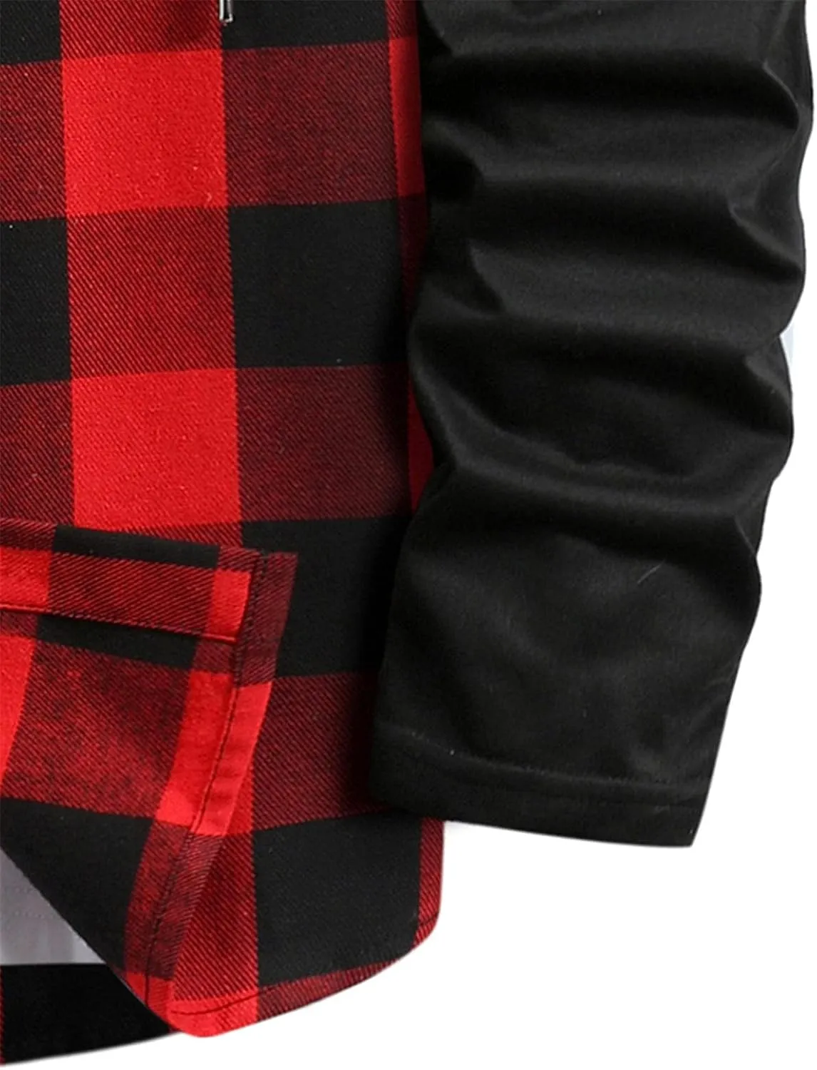 LCMTWX Mens Plaid Jacket Winter Plaid Lapel Pocket Loose Coat Jacket Woolen Coat Top Blouse Fleece Button Down Jackets