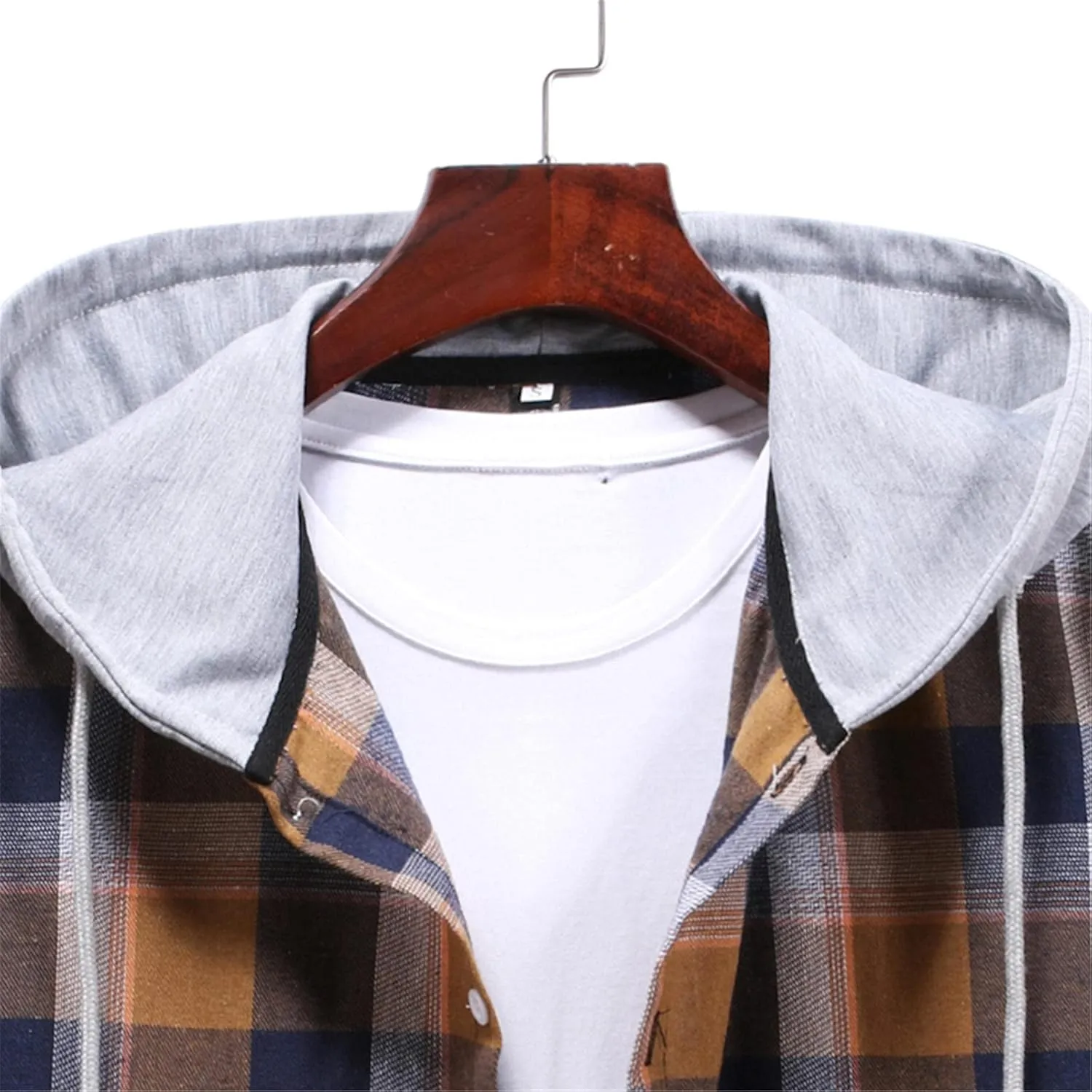 LCMTWX Mens Plaid Jacket Winter Plaid Lapel Pocket Loose Coat Jacket Woolen Coat Top Blouse Fleece Button Down Jackets