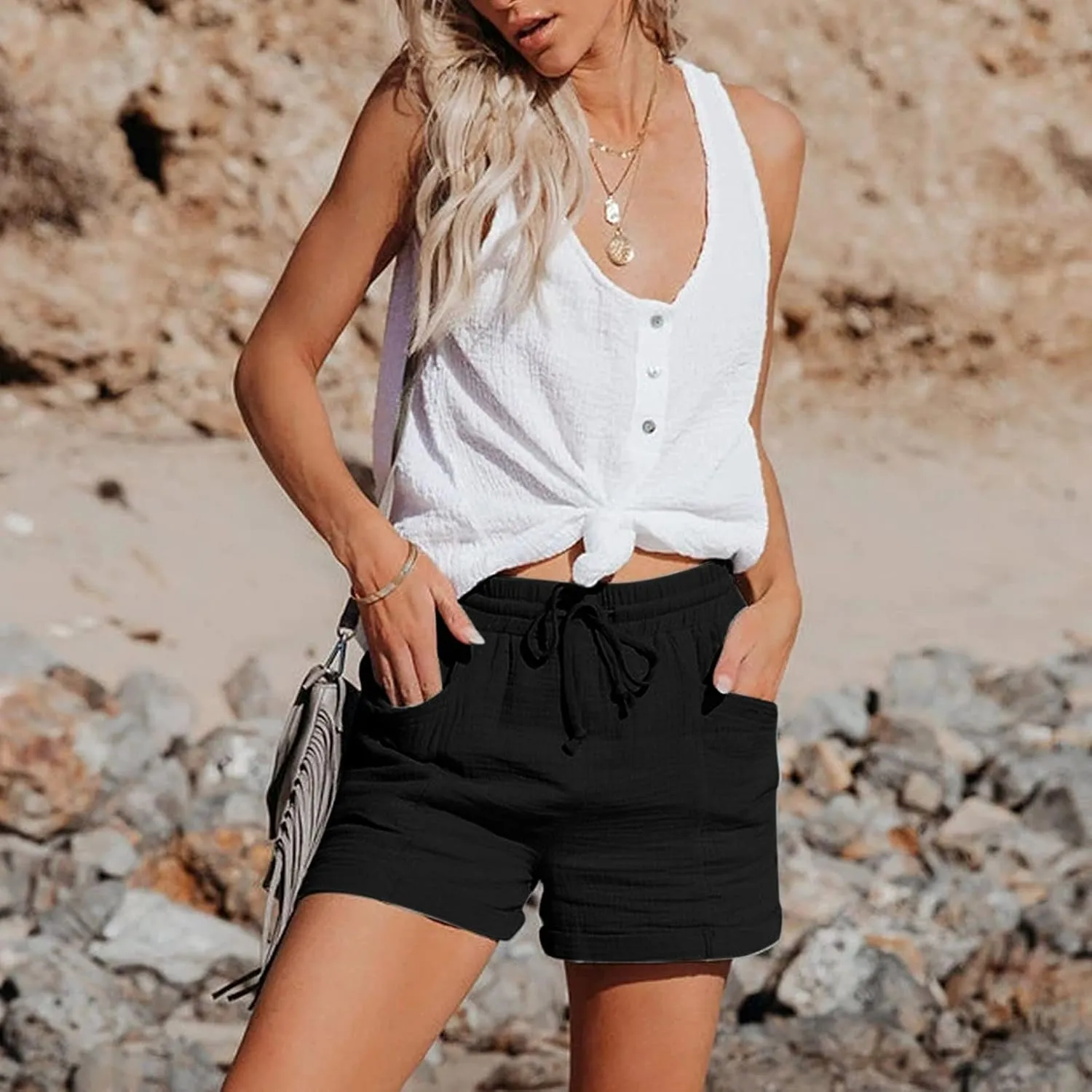 LCMTWX Shorts for Women Casual Pants High-Waist Sports Loose Shorts Casual Fashion Pants Shorts for Women Denim Shorts