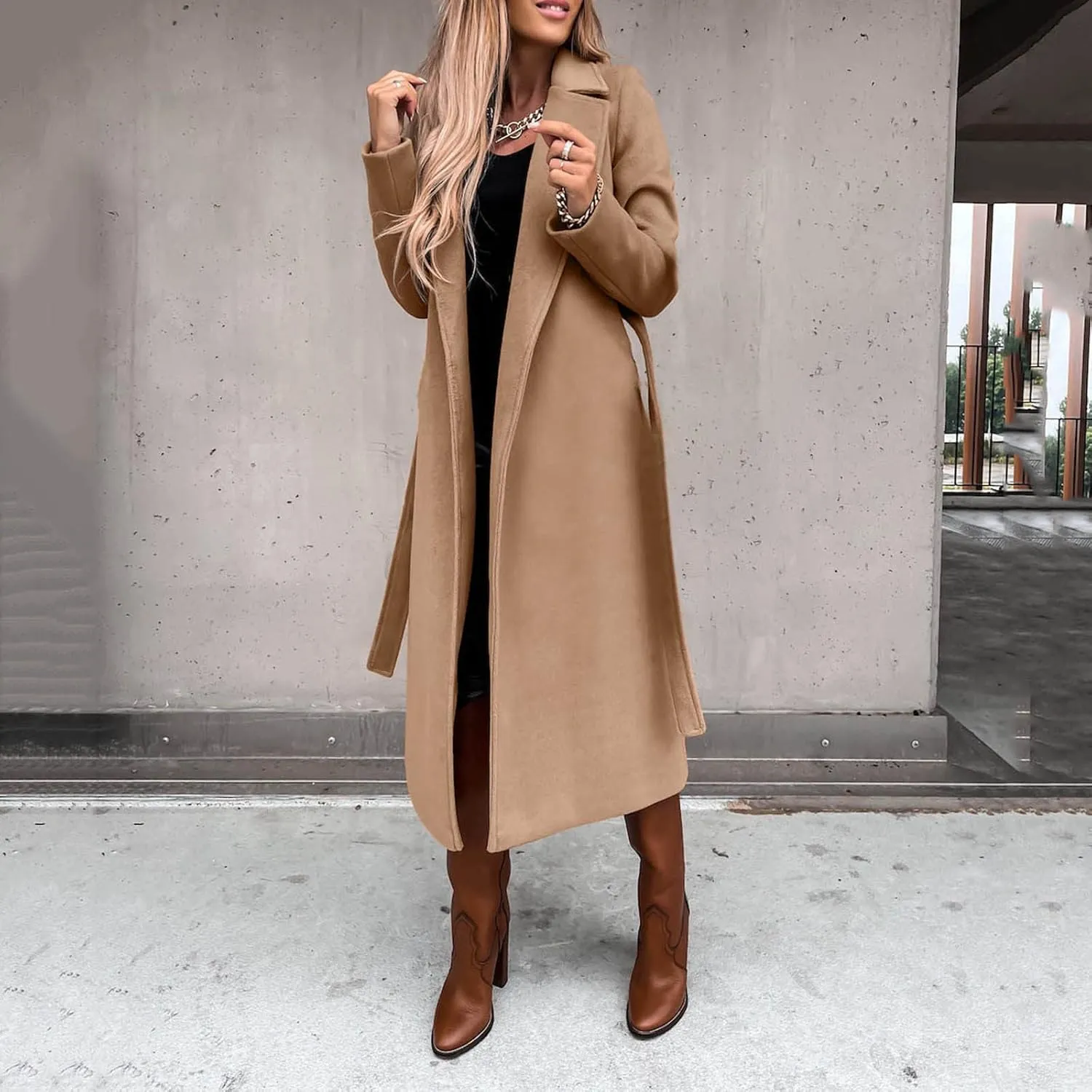 LCMTWX Winter Coat Women Long Suit Collar Printed Pocket Jacket Womens Winter Coats Trench Coat Women Coats for Women