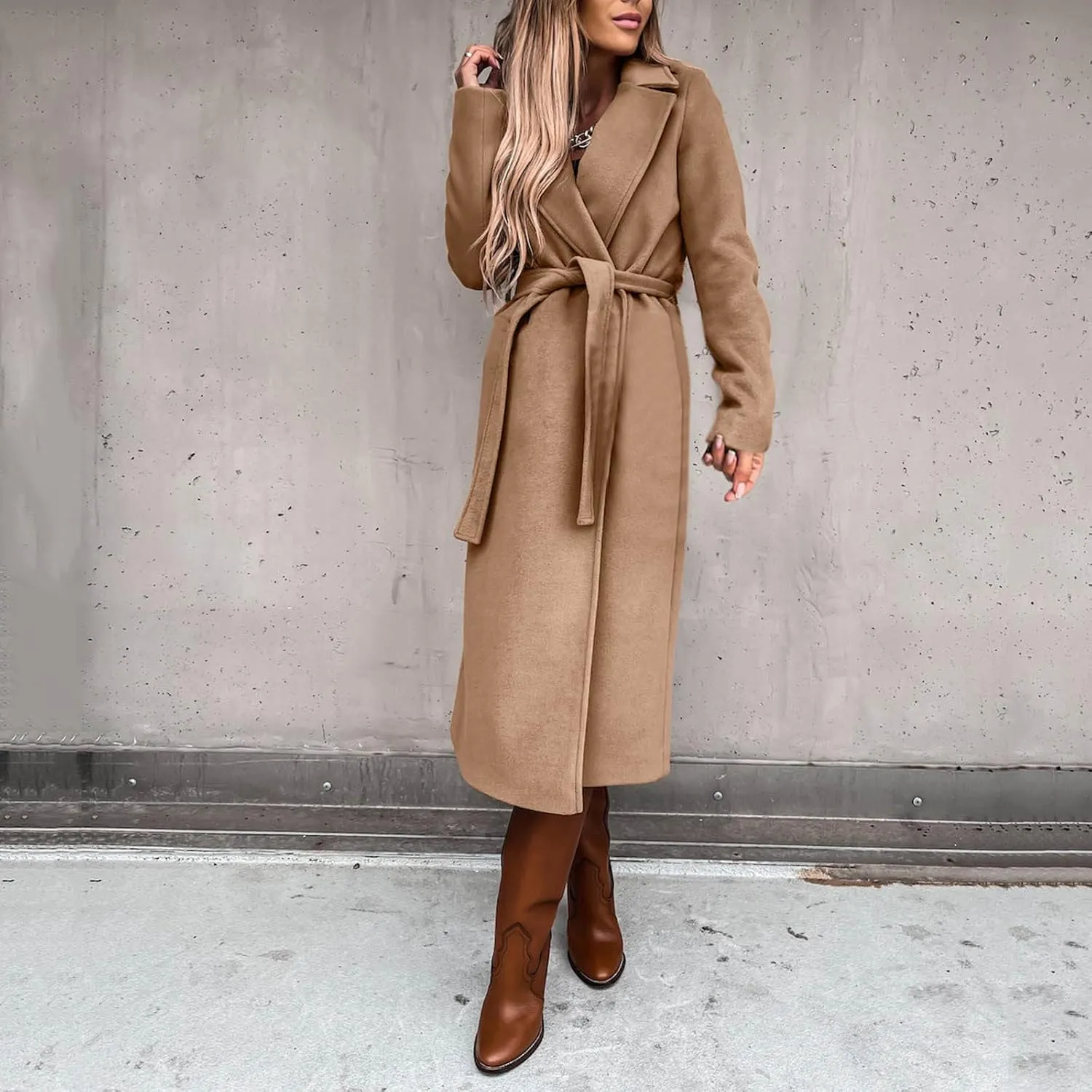 LCMTWX Winter Coat Women Long Suit Collar Printed Pocket Jacket Womens Winter Coats Trench Coat Women Coats for Women