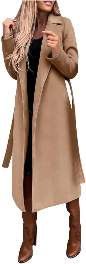 LCMTWX Winter Coat Women Long Suit Collar Printed Pocket Jacket Womens Winter Coats Trench Coat Women Coats for Women