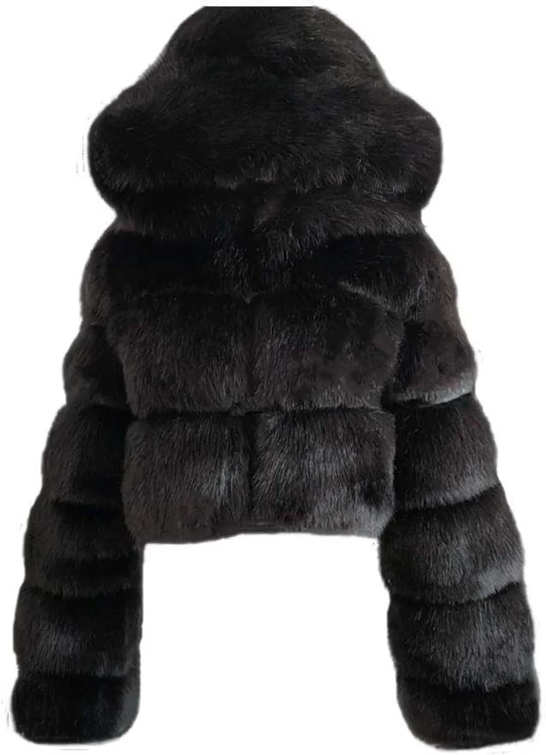 LCMTWX Winter Coats for Women Furry Women Long Jacket Faux Sleeve Short Warm Women's Coat Shaggy Coat Open Front White Faux