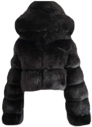 LCMTWX Winter Coats for Women Furry Women Long Jacket Faux Sleeve Short Warm Women's Coat Shaggy Coat Open Front White Faux