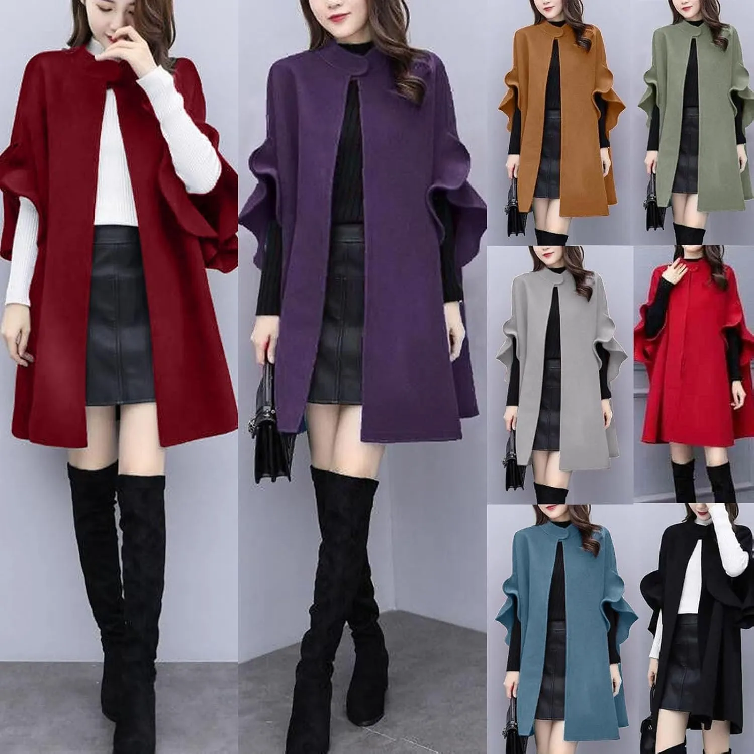 LCMTWX Women's 2023 Fashion Winter Coat Office Sleeveless Button Woolen Jacket Coat Winter Coat Women Womens Trench Coat