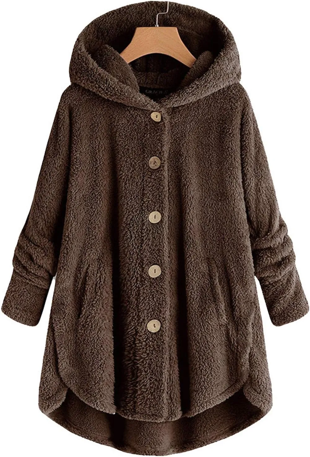LCMTWX Womens 2023 Winter Fuzzy Fleece Jacket Fleece Sleeve Plus Size Women Women's Coat Solid Oversized Fuzzy Fleece De