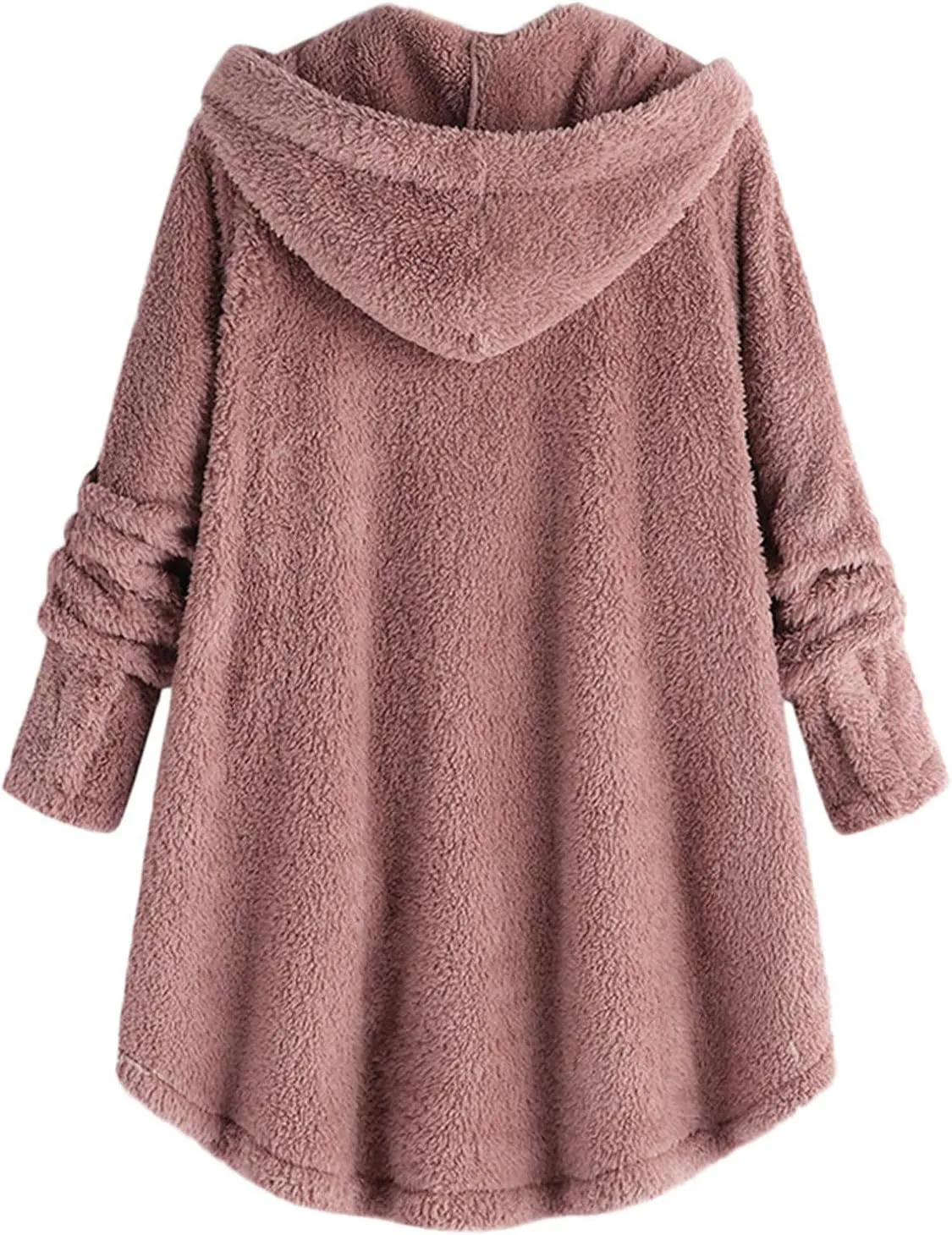 LCMTWX Womens Fuzzy Fleece Jacket Pullover Tail Loose Women Coat Tops Women's Coat Outerwear with Pockets Ski Jackets For