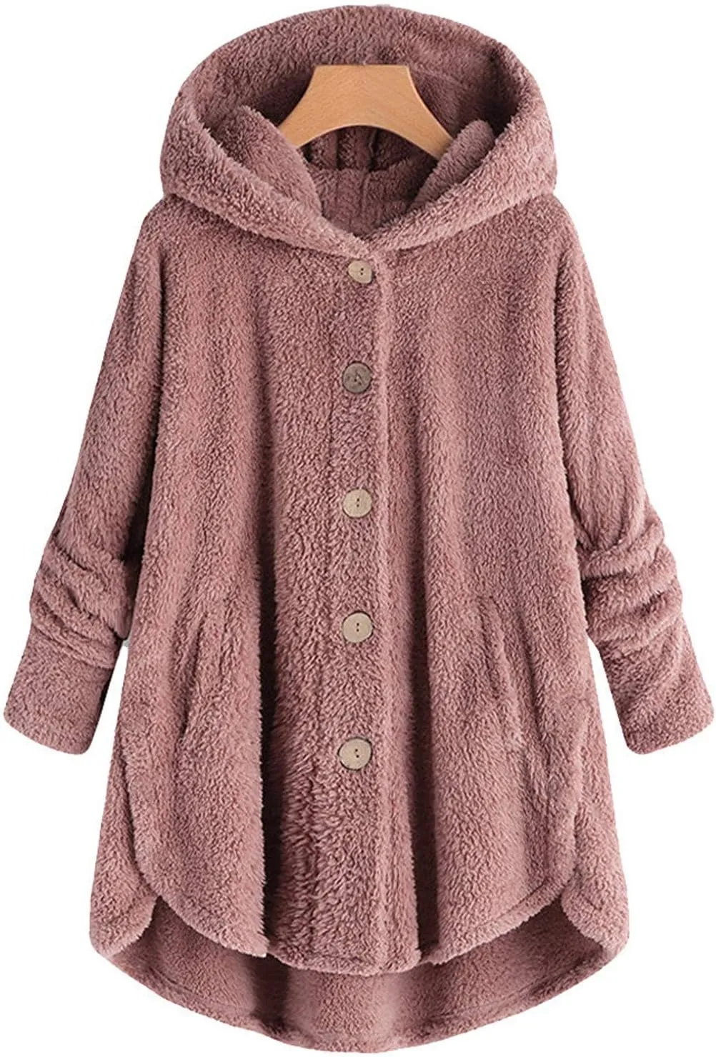 LCMTWX Womens Fuzzy Fleece Jacket Pullover Tail Loose Women Coat Tops Women's Coat Outerwear with Pockets Ski Jackets For