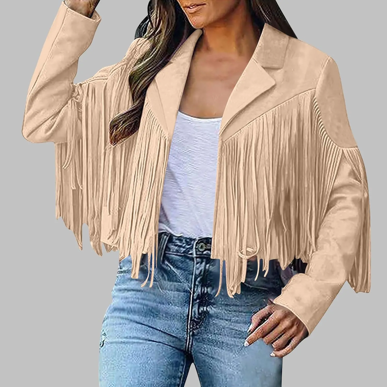 Leather Jacket Women Faux Suede Leather Jacket Zip Up Motorcycle Jacket Open Front Coat Cropped Jacket Vintage Coat