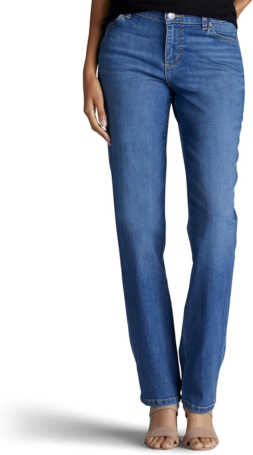 Lee Women's Petite Relaxed Fit Straight Leg Jean