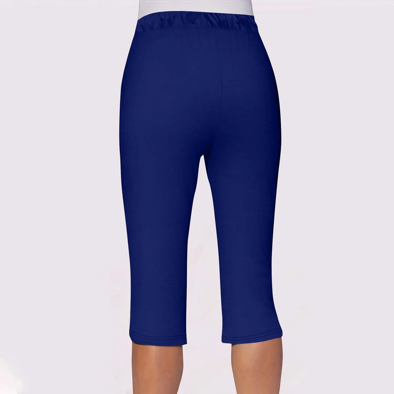 LEMONONSTORE 2025 Trendy Women Bermuda Shorts Elastic Waist Drawstring SweatShorts Workout Travel Capri Pants with Pockets